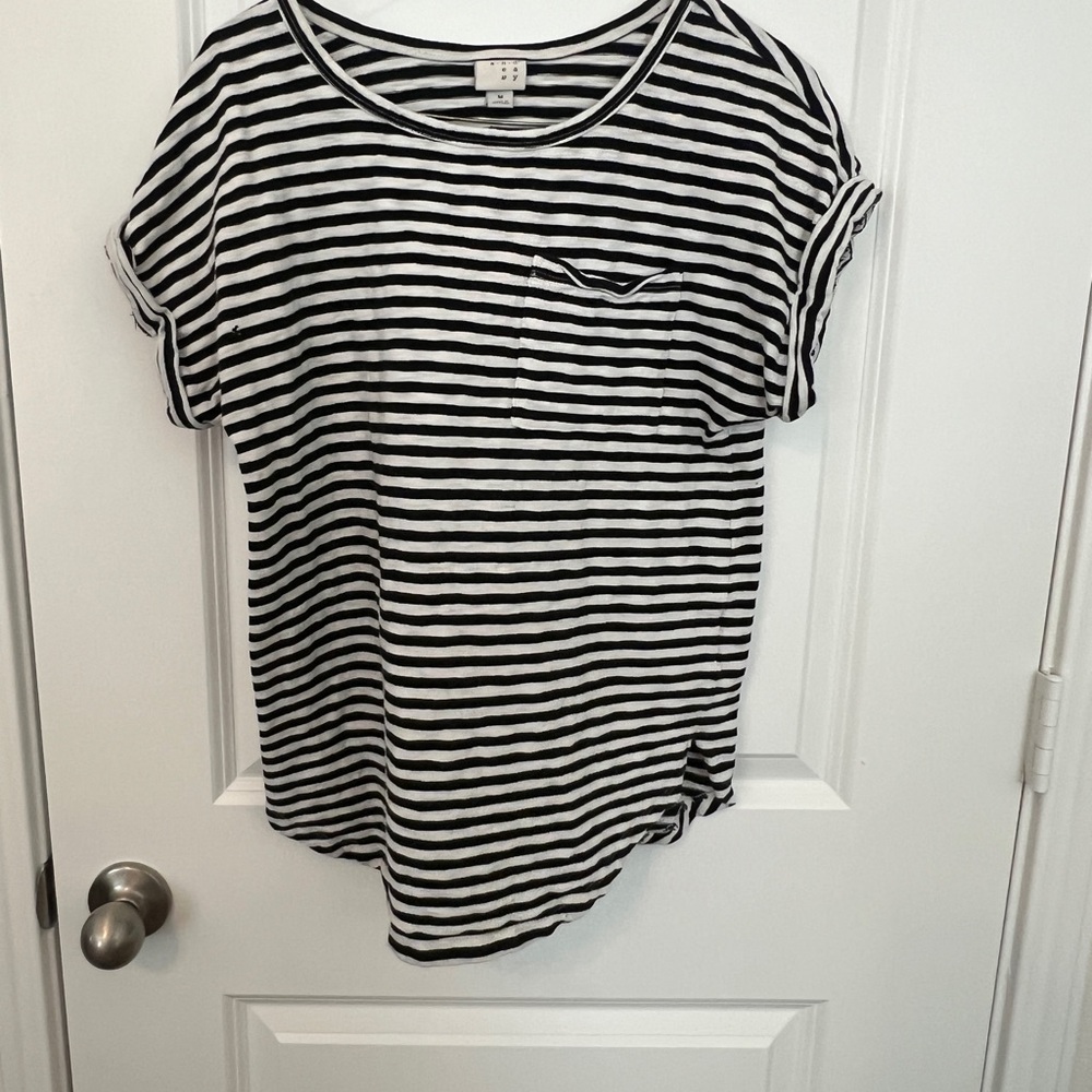 Black and White Striped Top